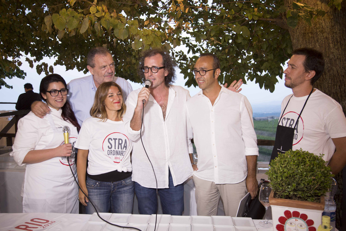 Salvo Camuti con Andrea Graziano, Marco Nicolosi e lo chef Gianfranco Vissani